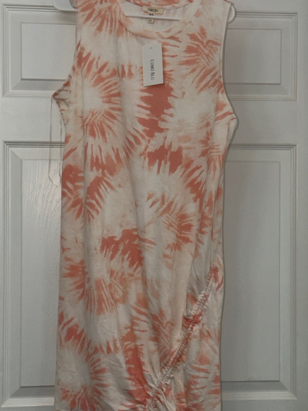 Como Blu Coral Tie-Dye Midi Dress
